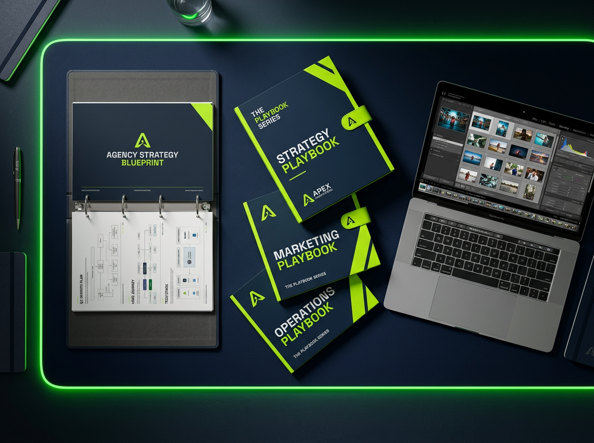 Visual of the full offer stack: the Blueprint, three Playbooks, and the Software